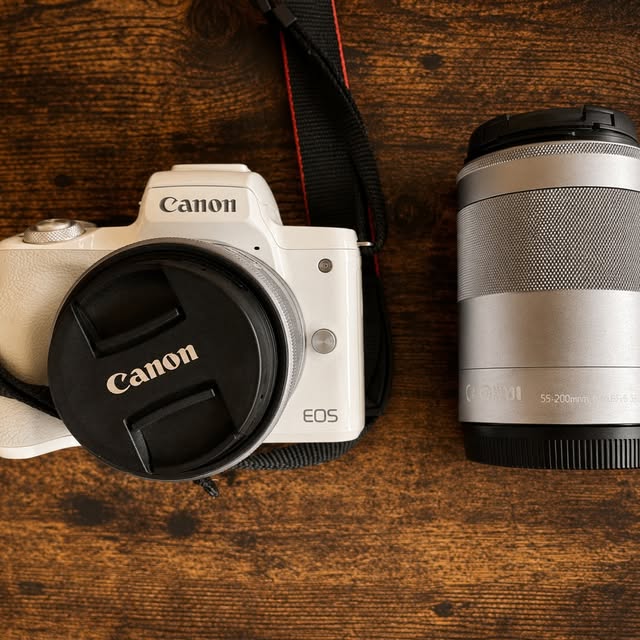 白いCanon EOSとレンズの買取実績